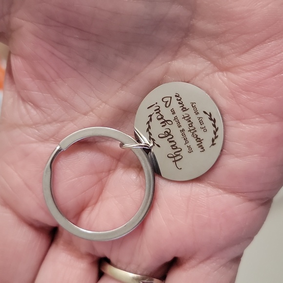 Thank You For Being Important Keychain Keyring Bag Charm Stainless St OS New - Picture 6 of 9